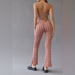 NWT Urban Renewal Remnants Orange Plaid Front Slit Pants - XS